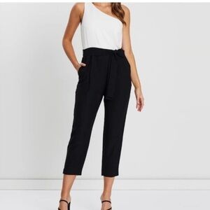 Banana Republic Black and White Cropped Ankle Pants